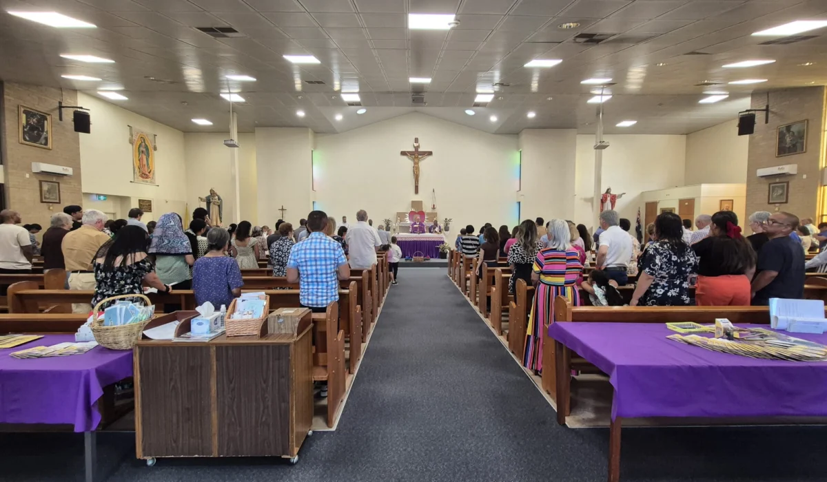 Bishop meeting various groups